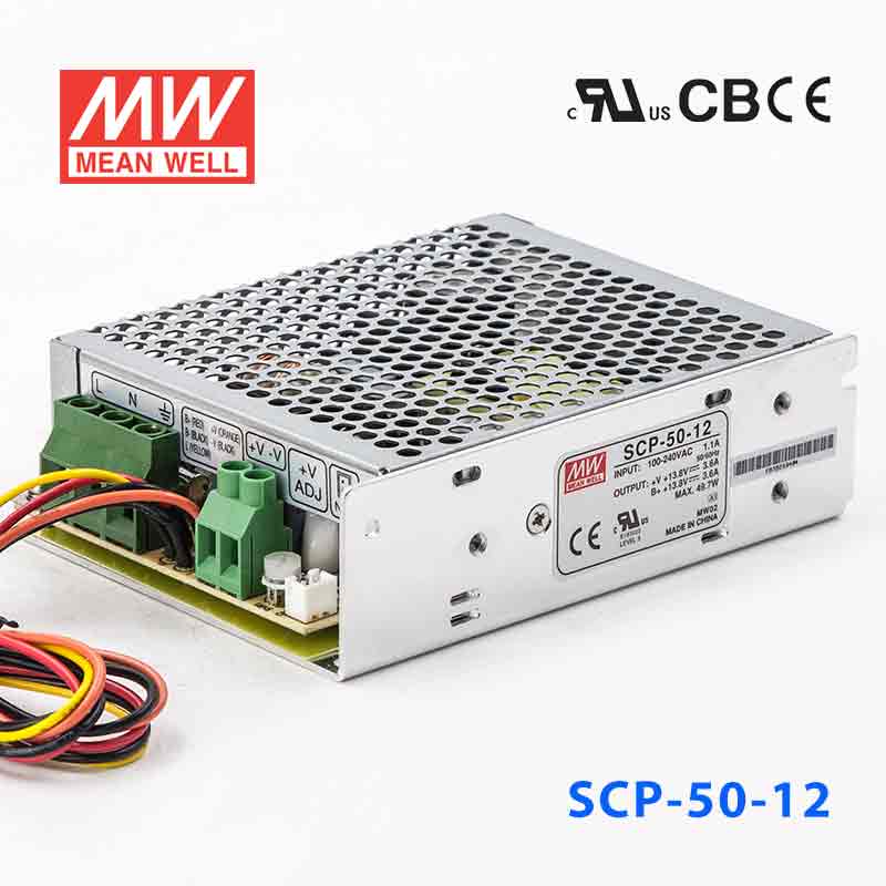 SCP-50-12 SCP-50-12 50W 13.8V3.6A 输出带温度补偿浮充电明纬不间断安防电源