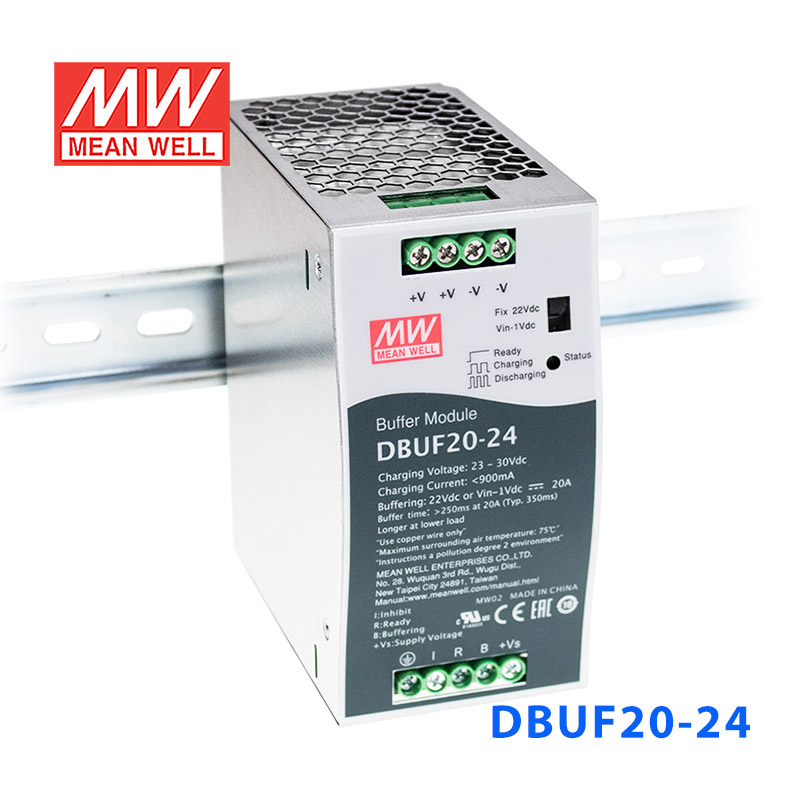 DBUF20-24 DBUF20-24台湾明纬24V/20A稳压直流导轨型缓冲模块电源