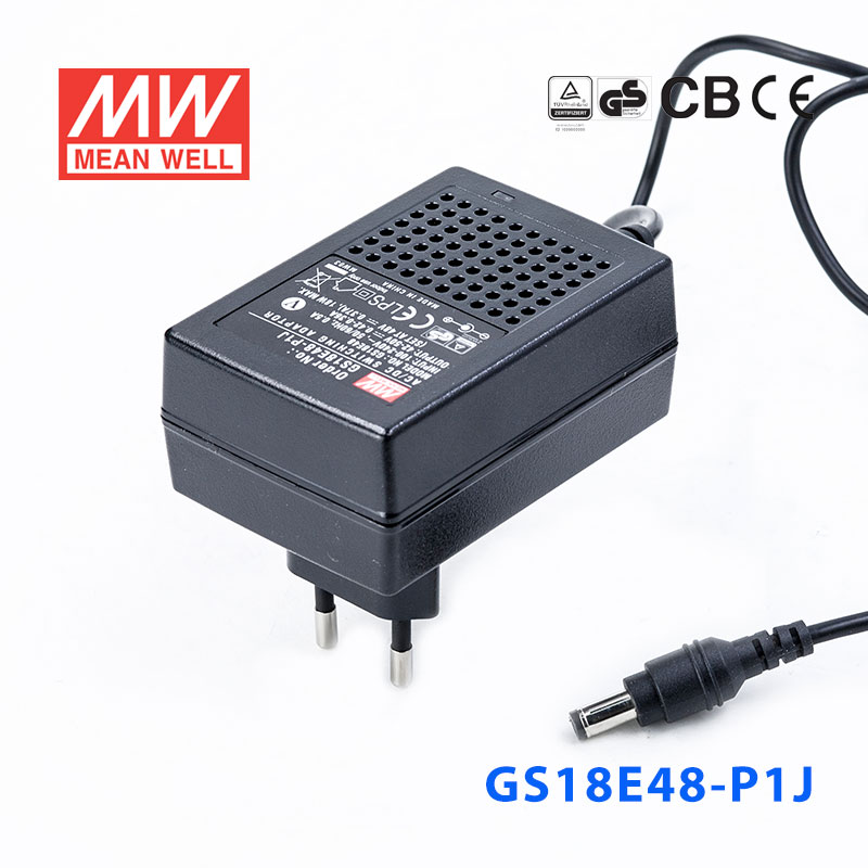 GS18E48-P1J GS18E48-P1J 18W 48V0.375A 输出绿色能源明纬墙插电源适配器(欧式插头)