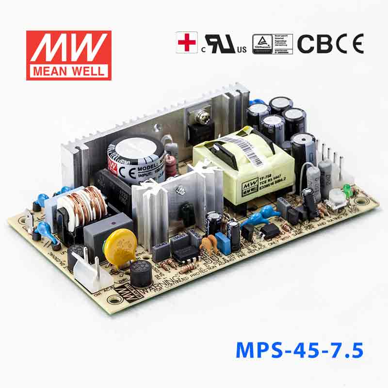 MPS-45-7.5 MPS-45-7.5 45W 7.5V5.4A 单路输出微漏电医用无外壳明纬开关电源
