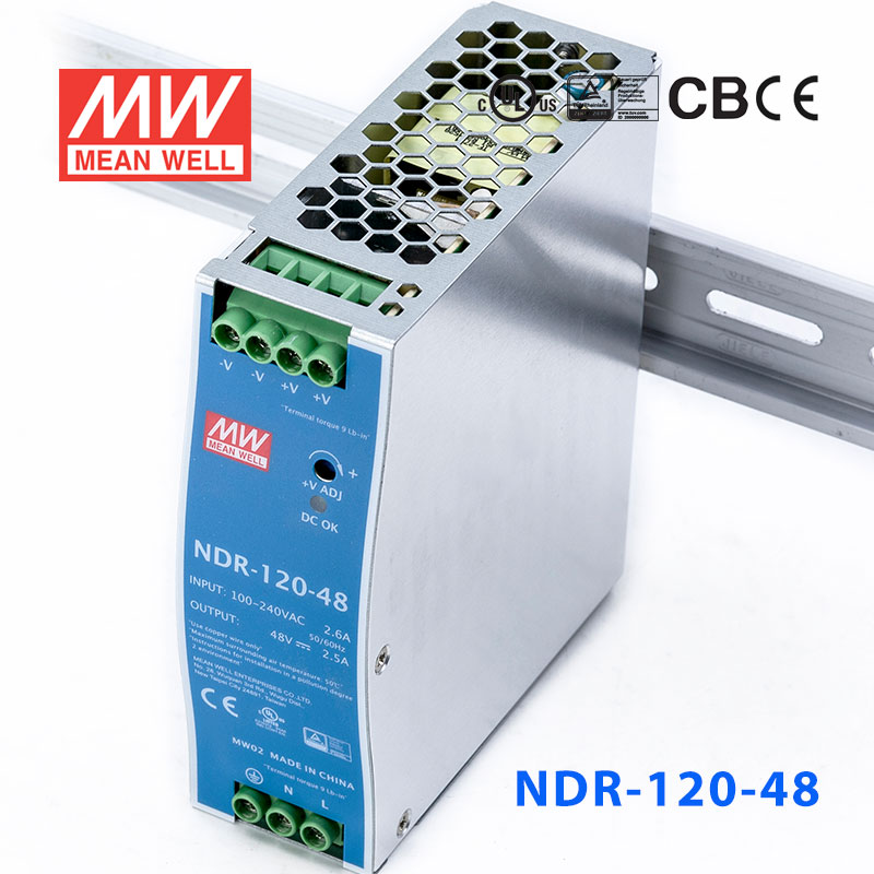 NDR-120-48 NDR-120-48 120W 48V2.5A单路输出明纬超薄型导轨安装电源