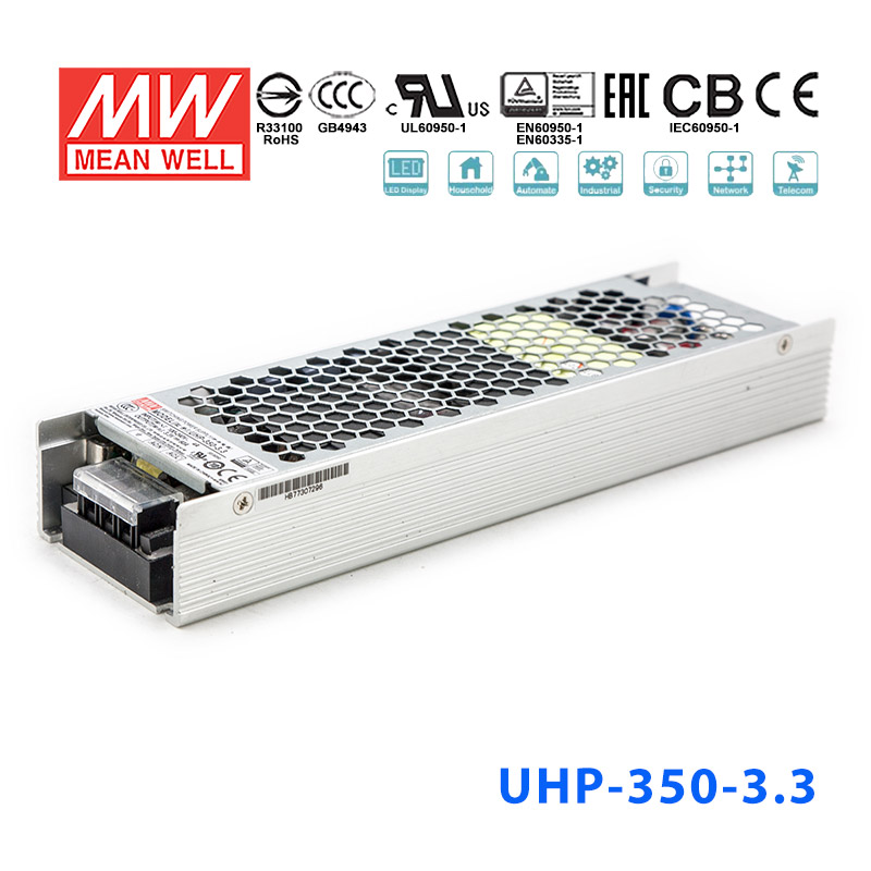 UHP-350-3.3 UHP-350-3.3 198W 3.3V 60A 明纬PFC高性能超薄电源