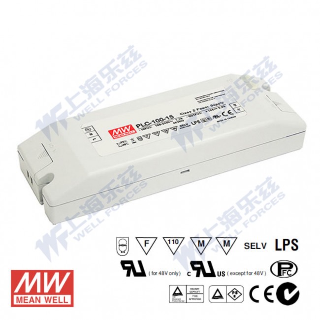 PLC-100-48 PLC-100-48 100W 48V 2A 端子台接线恒压+恒流PFC塑壳防水LED电源(恒压恒流值可设定)