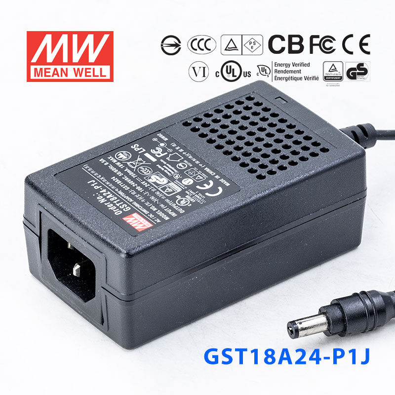 GST18A24-P1J GST18A24-P1J 18W 24V0.75A高效能低空载损耗绿色节能桌上型适配器