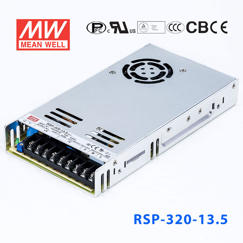 RSP-320-13.5 RSP-320-13.5 320W 13.5V23.8A 单路输出带功率因素校正超薄型明纬开关电源