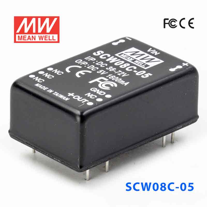 SCW08C-05 SCW08C-05 8W 36~72V 输入 5V 稳压单路输出明纬DC-DC转换模块电源