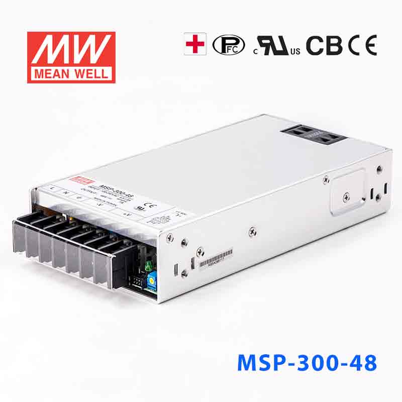 MSP-300-48 MSP-300-48 300W 48V 7A 单路输出带功率因素校正高可靠医疗型明纬开关电源