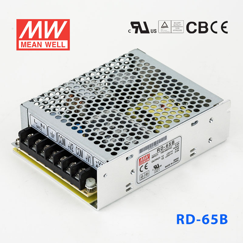 RD-65B RD-65B台湾明纬5V24V双路开关电源65W直流稳压5V4A+24V2A双组