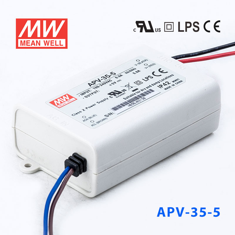APV-35-5 APV-35-5 35W 5V 5A 明纬牌恒压输出防水塑壳LED照明电源