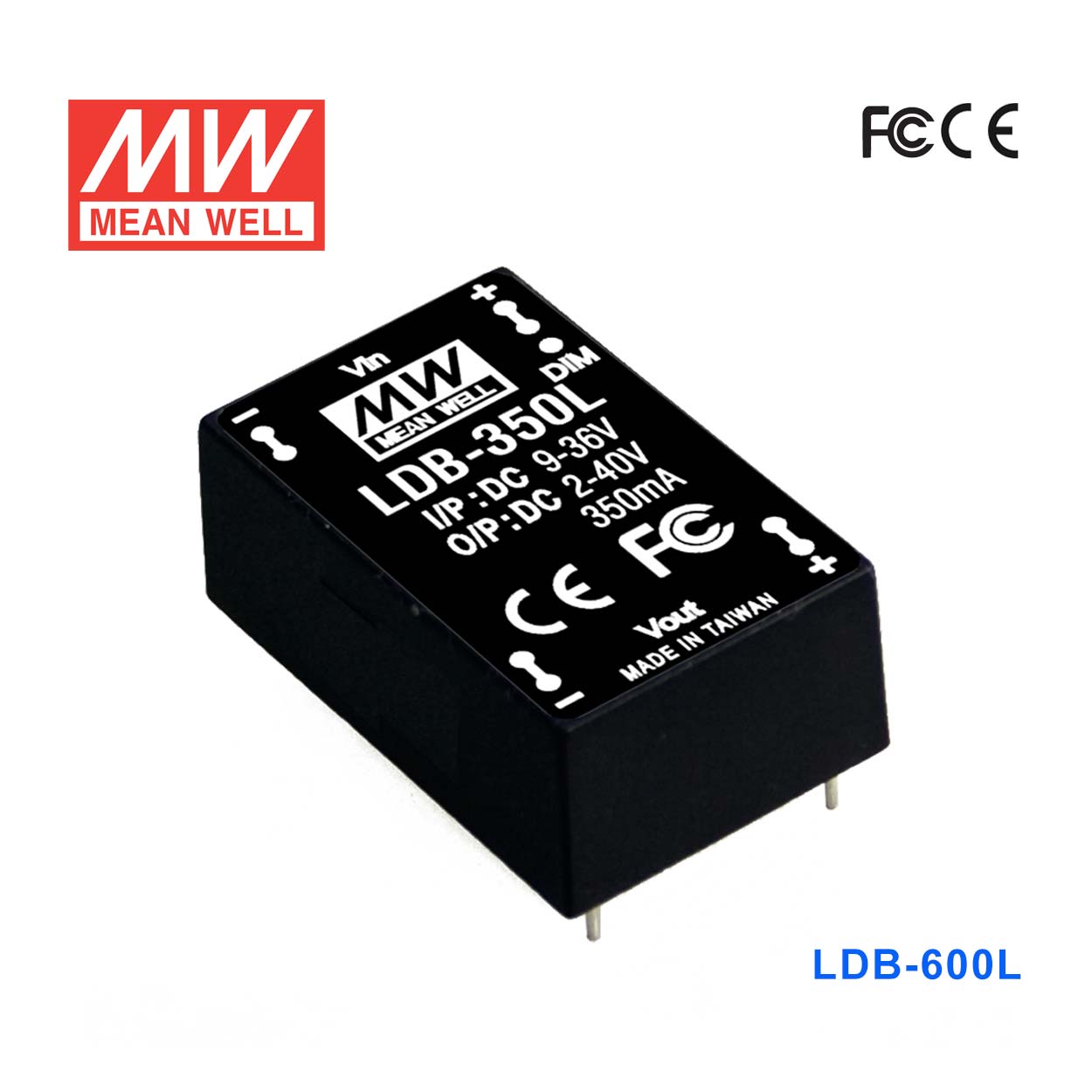 LDB-600L LDB-600L 18W 9~28V DC输入2~30V DC600mA输出DC-DC升-降压型恒流LED调光驱动器-插脚型