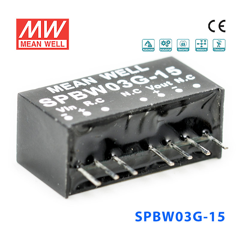 SPBW03G-15 SPBW03G-15 3W 18~75V 转 15V 0.2A 稳压单路输出DC-DC模块电源