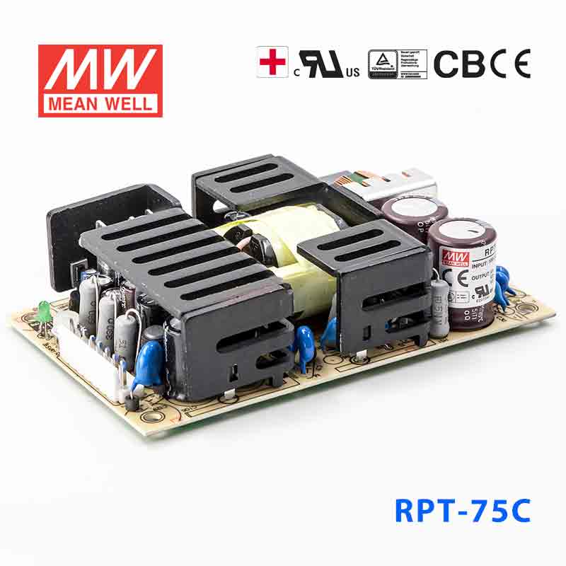 RPT-75C RPT-75C 75W +5V 8A +15V 3A -15V 1A 三路输出绿色明纬医用无外壳电源