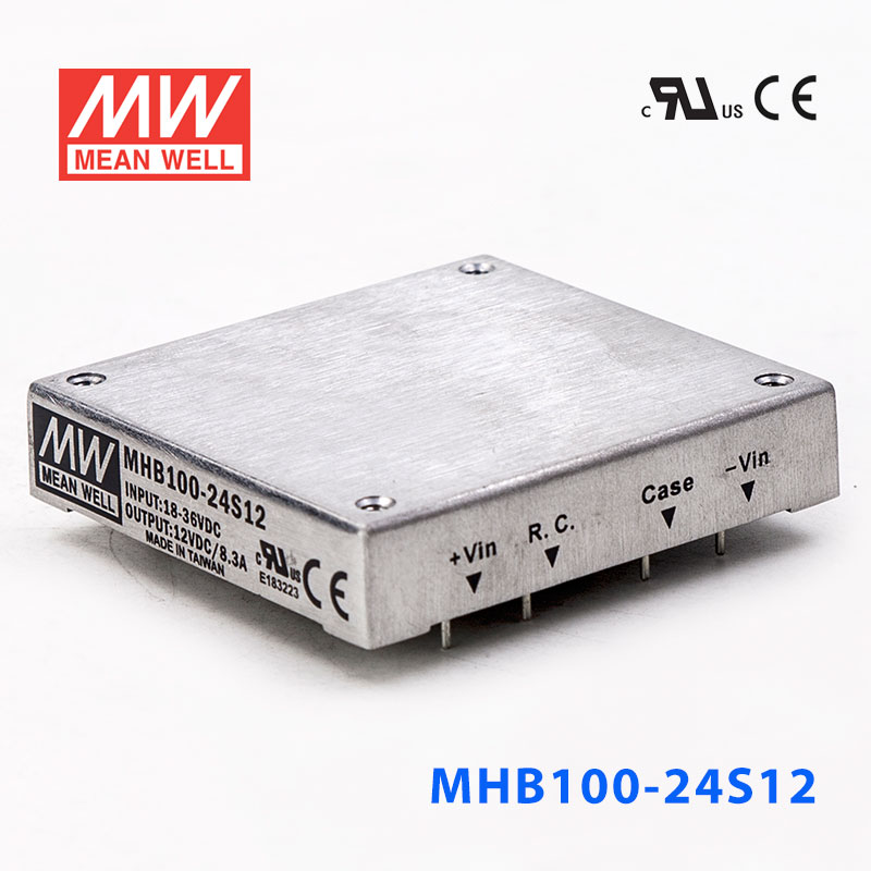 MHB100-24S12 MHB100-24S12 100W 18~36V 输入 12V8.3A稳压单路输出明纬DC-DC转换电源