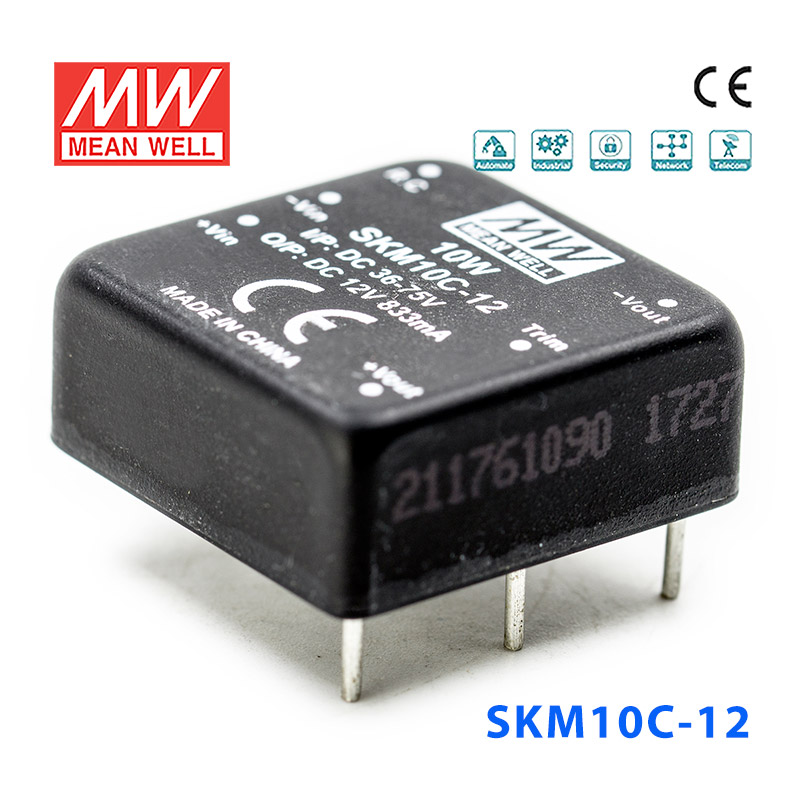 SKM10C-12 SKM10C-12 10W 36~75V 转 12V 833mA 非稳压单路输出DC-DC模块电源