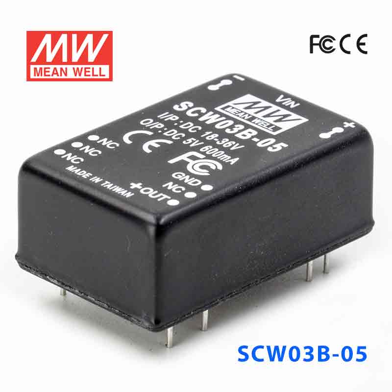 SCW03B-05 SCW03B-05 3W 18~36V 输入 5V 稳压单路输出明纬DC-DC转换模块电源