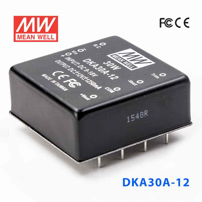 DKA30A-12 DKA30A-12 30W 9~18V 输入 ±12V 双路输出明纬DC-DC转换模块电源