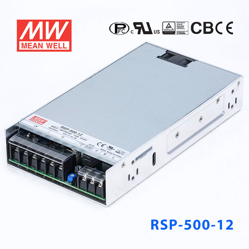 RSP-500-12 RSP-500-12 500W 12V41.7A 单路输出带功率因素校正超薄型明纬开关电源