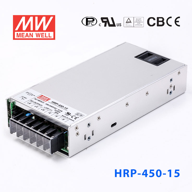 HRP-450-15 HRP-450-15 450W 15V30A 单路输出高性能内置有外壳明纬开关电源