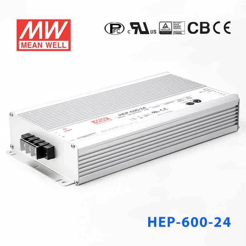 HEP-600-24 HEP-600-24 600W 24V 25A 高效率无风扇密封全灌胶恶劣环境适用明纬开关电源