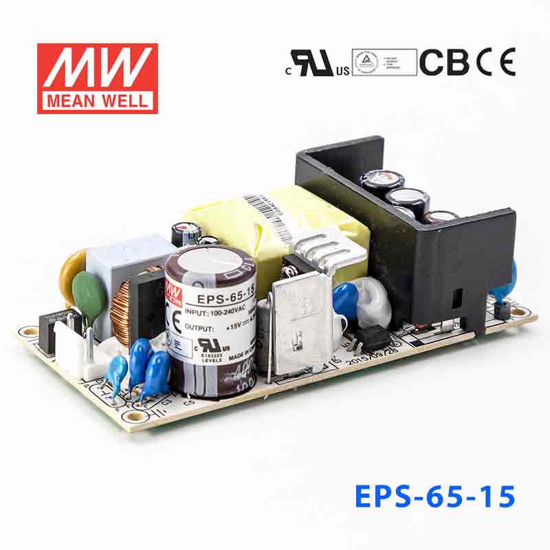 EPS-65-15 EPS-65-15 65W 15V4.34A 单路输出裸板高效低空载损耗明纬开关电源