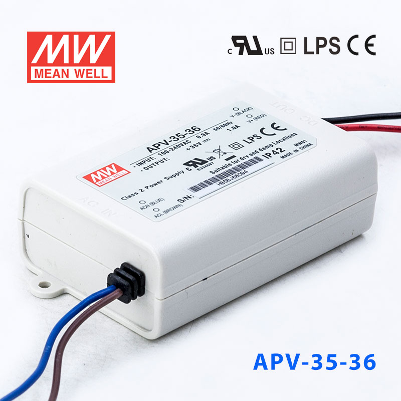 APV-35-36 APV-35-36 35W 36V 1A 明纬牌恒压输出防水塑壳LED照明电源